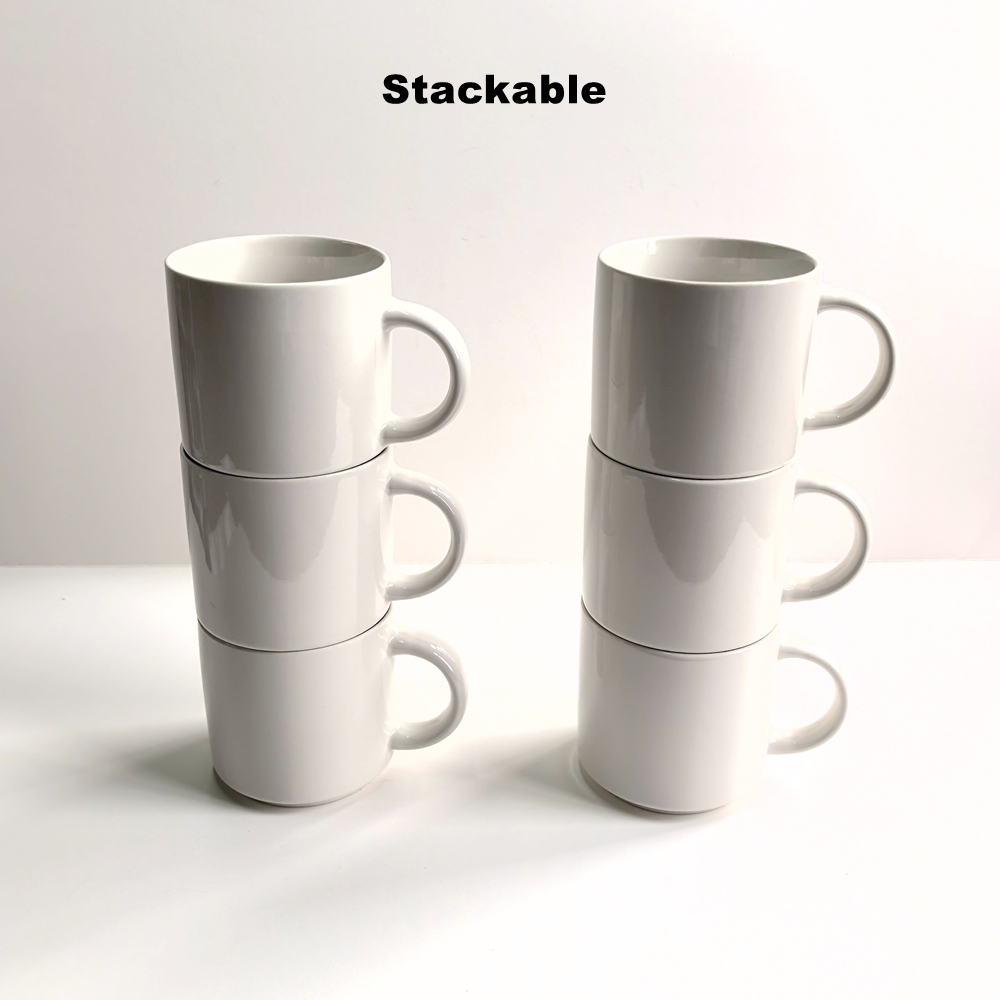 Sublimation Mug White - Juego de 6 Tazas Apilables de