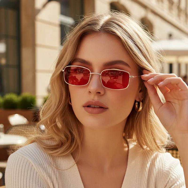 Nuevas gafas de sol cuadradas  - Metal Photo Panel reseña y precio