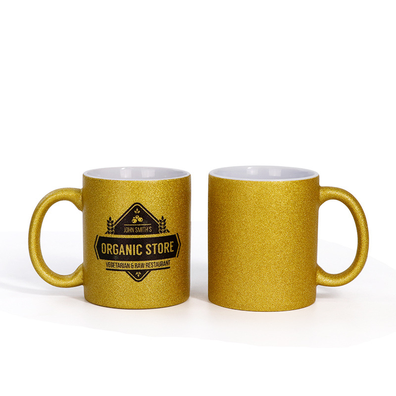 Taza dorada de cerámica con lo - Sublimation Mug White reseña y precio
